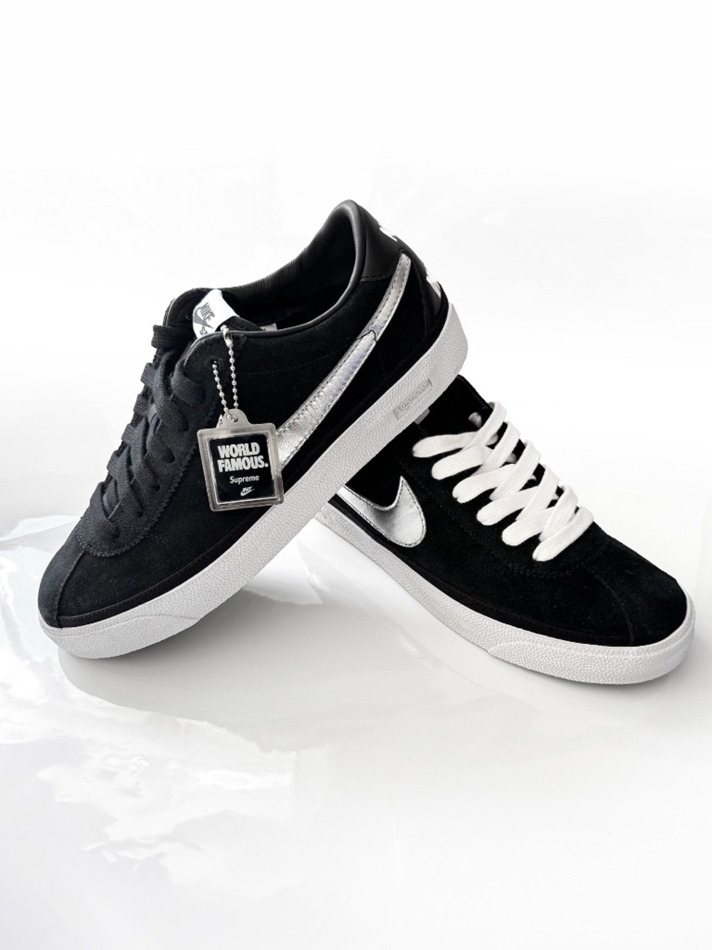 Nike SB Bruin Supreme Black Metallic Silver Men's Size 9 363319-001 DS SS09 DUNK